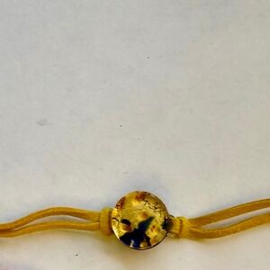 Vintage Murano Gold and Black Artistic Bracelet yellow strap